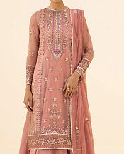 Tea Pink Organza Suit- Pakistani Designer Chiffon Suit