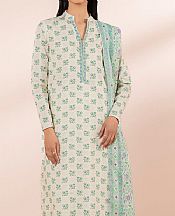Sapphire Ivory/Turquoise Lawn Suit (2 Pcs)- Pakistani Lawn Dress