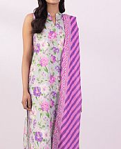 Sapphire Grey/Lavender Lawn Suit (2 Pcs)- Pakistani Lawn Dress