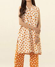 Sapphire Off-white/Orange Khaddar Suit (2 Pcs)- Pakistani Winter Clothing