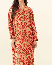 Sapphire Peach/Orange Khaddar Suit (2 Pcs)- Pakistani Winter Dress