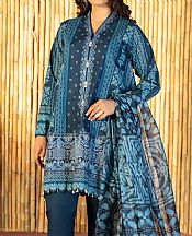 Denim Blue Lawn Suit- Pakistani Lawn Dress
