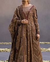 Walnut Brown Organza Suit- Pakistani Chiffon Dress