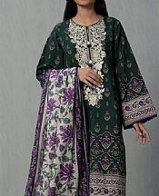 Green/Purple Cotton Suit- Pakistani Winter Clothing