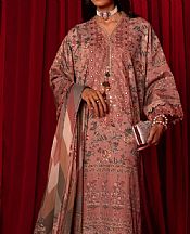 Brick Pink Silk Suit- Pakistani Chiffon Dress