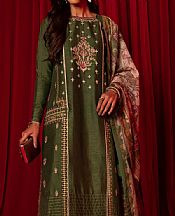 Green Silk Suit- Pakistani Designer Chiffon Suit