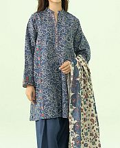 Sapphire Stone Blue Khaddar Suit- Pakistani Winter Clothing