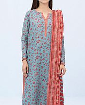 Baby Blue/Red Khaddar Suit