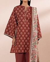 Sapphire Auburn Red Lawn Suit- Pakistani Designer Lawn Suits