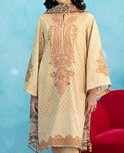 Beige Lawn Suit (2 Pcs)- Pakistani Designer Lawn Dress