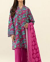 Sapphire Pink/Turquoise Khaddar Suit (2 Pcs)- Pakistani Winter Dress