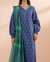 Sapphire Blue/Green Lawn Suit (2 Pcs)- Pakistani Lawn Dress