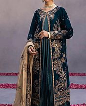 Teal Velvet Suit- Pakistani Winter Clothing