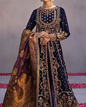 Blue Velvet Suit- Pakistani Winter Dress