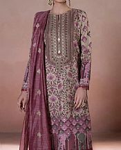 Beige/Purple Cotton Suit- Pakistani Winter Clothing