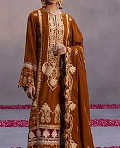 Camel Brown Velvet Suit- Pakistani Winter Dress