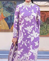Sapphire Lilac/White Purple Khaddar Suit- Pakistani Winter Dress