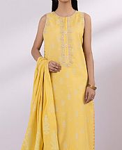 Sapphire Yellow Jacquard Suit- Pakistani Designer Lawn Suits