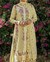 Sapphire Yellow Cotton Satin Suit- Pakistani Lawn Dress