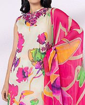 Sapphire Ivory/Pink Lawn Suit- Pakistani Designer Lawn Suits