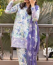 Sapphire Ivory/Violet Cotton Suit- Pakistani Designer Lawn Suits