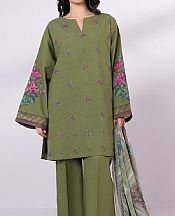 Sapphire Army Green Dobby Suit- Pakistani Designer Lawn Suits