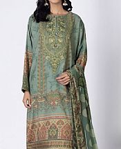 Sage Green Silk Suit- Pakistani Designer Chiffon Suit