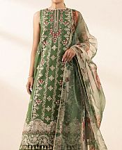 Sapphire Green Organza Suit- Pakistani Designer Chiffon Suit