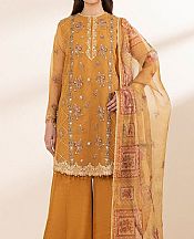 Sapphire Mustard Organza Suit- Pakistani Chiffon Dress