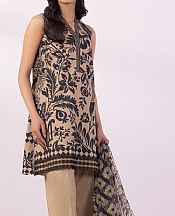 Sapphire Beige/Black Lawn Suit- Pakistani Designer Lawn Suits