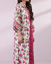 Sapphire White/Magenta Cotton Suit- Pakistani Designer Lawn Suits