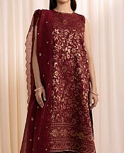 Sapphire Maroon Jacquard Suit- Pakistani Winter Clothing