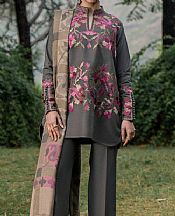 Sapphire Dark Grey Karandi Suit- Pakistani Winter Clothing