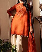 Sapphire Bright Orange Dobby Suit- Pakistani Designer Lawn Suits
