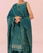 Sapphire Teal Jacquard Suit- Pakistani Designer Lawn Suits