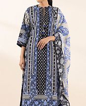 Black/Blue Lawn Suit (2 pcs)