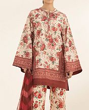 Sapphire Ivory/Sanguine Brown Lawn Suit- Pakistani Designer Lawn Suits