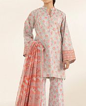 Sapphire Grey/Peach Lawn Suit- Pakistani Designer Lawn Suits
