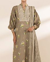 Dark Beige Lawn Suit (2 pcs)