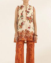 Ivory/Burnt Orange Lawn Suit (2 pcs)