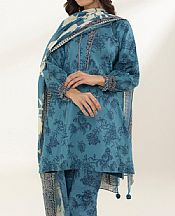 Sapphire Dull Blue Lawn Suit- Pakistani Designer Lawn Suits