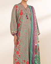 Sapphire Green/Pink Lawn Suit- Pakistani Designer Lawn Suits
