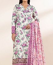 Sapphire White/Lavender Lawn Suit (2 Pcs)- Pakistani Designer Lawn Suits
