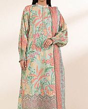 Sapphire Mint/Coral Lawn Suit (2 Pcs)- Pakistani Designer Lawn Suits