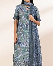 Sapphire Grey/Green Lawn Suit (2 Pcs)- Pakistani Lawn Dress