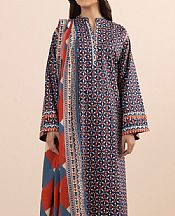 Sapphire Navy Blue/Multi Lawn Suit (2 pcs)- Pakistani Lawn Dress