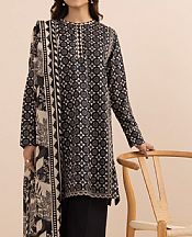 Sapphire Black/Off White Lawn Suit (2 pcs)- Pakistani Designer Lawn Suits