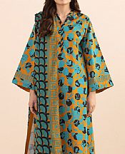 Sapphire Orange/Turquoise Lawn Suit- Pakistani Designer Lawn Suits
