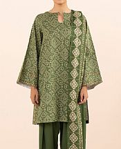 Sapphire Moss Green Lawn Suit- Pakistani Lawn Dress