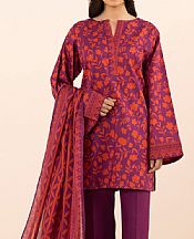 Sapphire Orange/Dark Raspberry Lawn Suit- Pakistani Lawn Dress